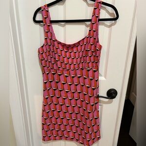 Diane Von Furstenberg Pink Geometric Tank Top Size 6